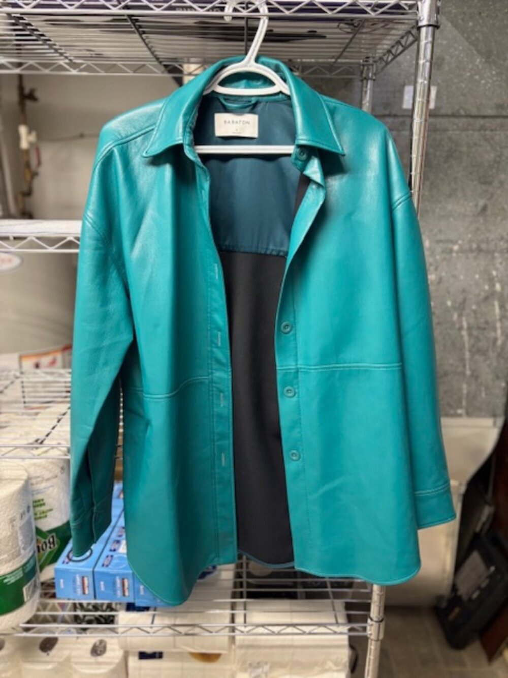 BABATON Faux Leather Pelli Shirt Jacket